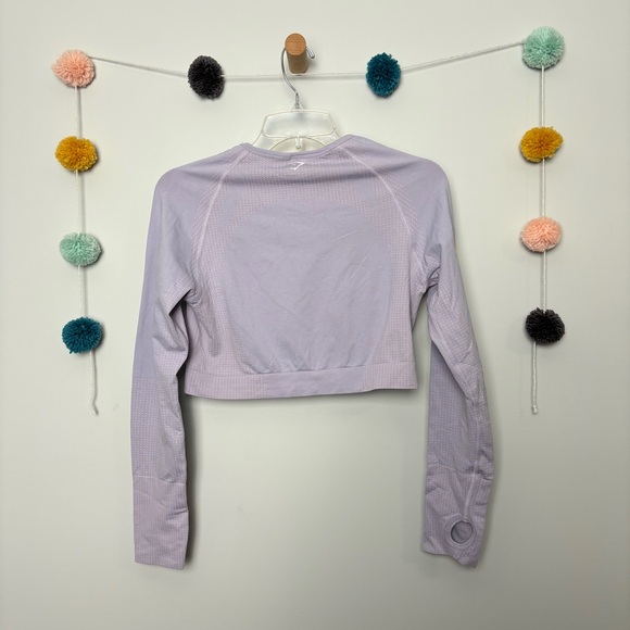 🌟Gymshark Training Long Sleeved Crop Top Purple Top - Picture 7 of 7